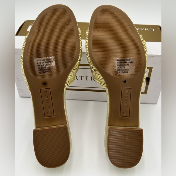 CHARTER CLUB - Syda Flat Sandal in Gold - Picture 6 of 6
